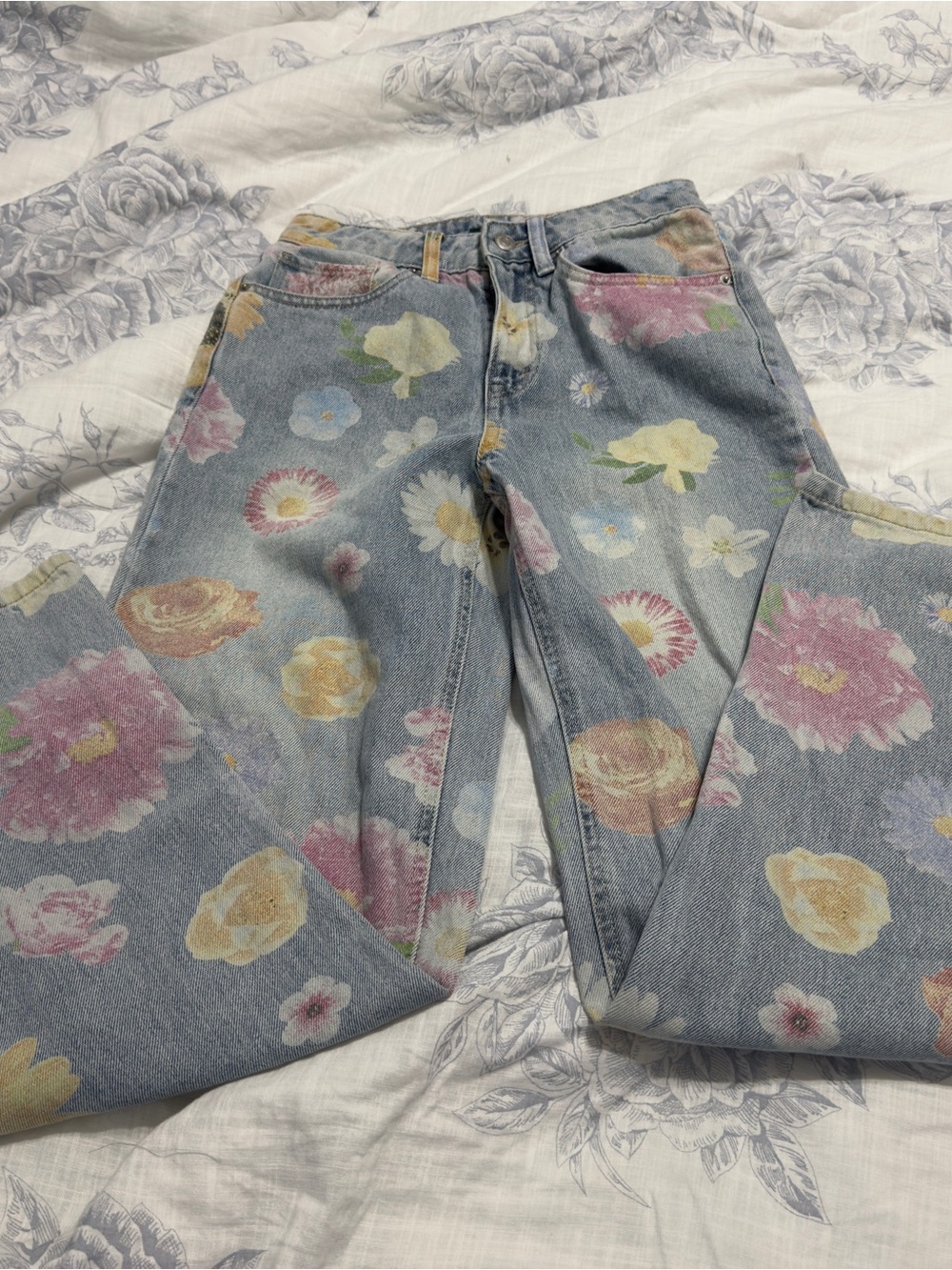 Wild Fable Floral Jeans Size 00 - Picture 2 of 10